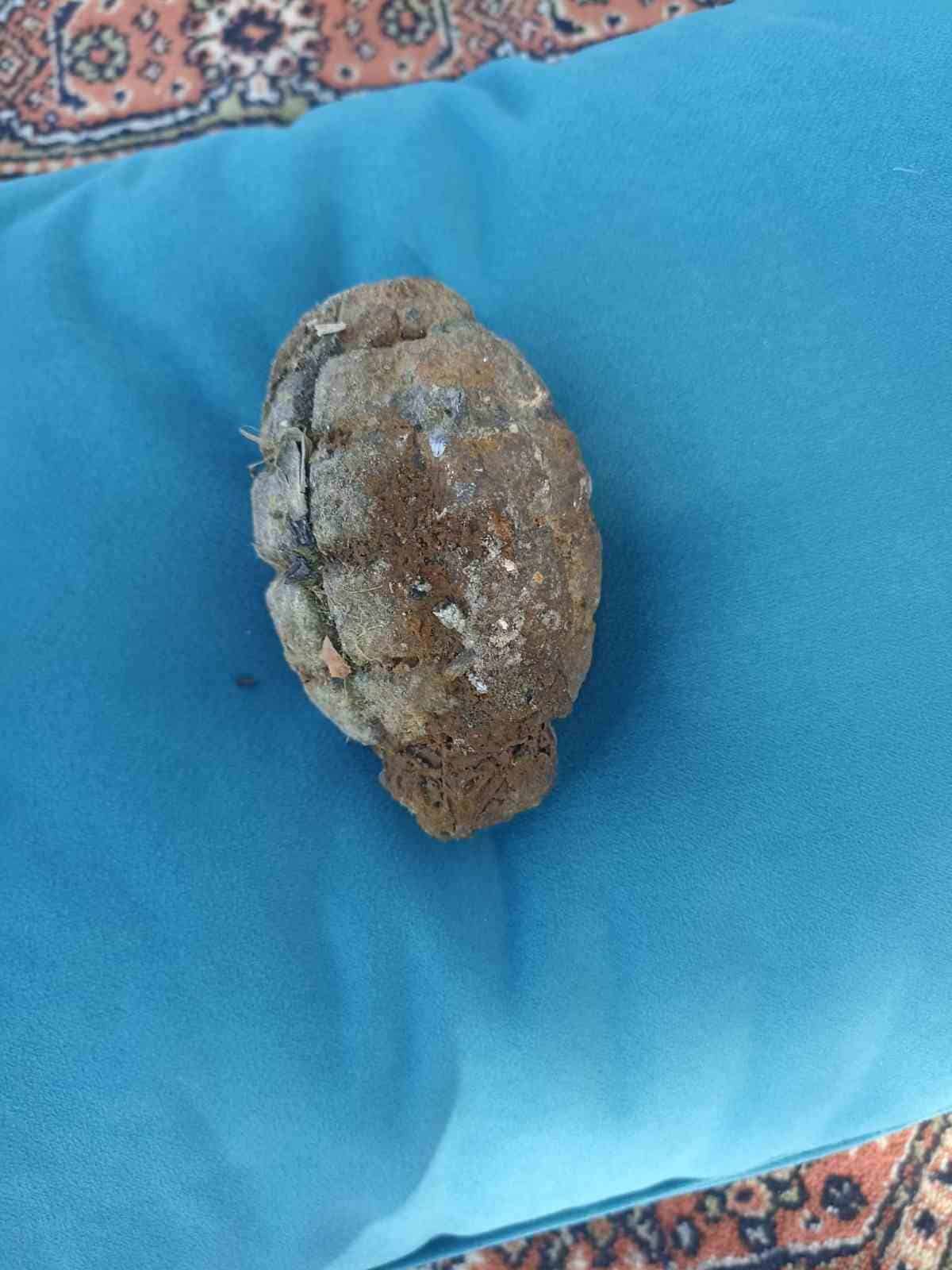 Gölün içinde patlamamış el bombası bulundu