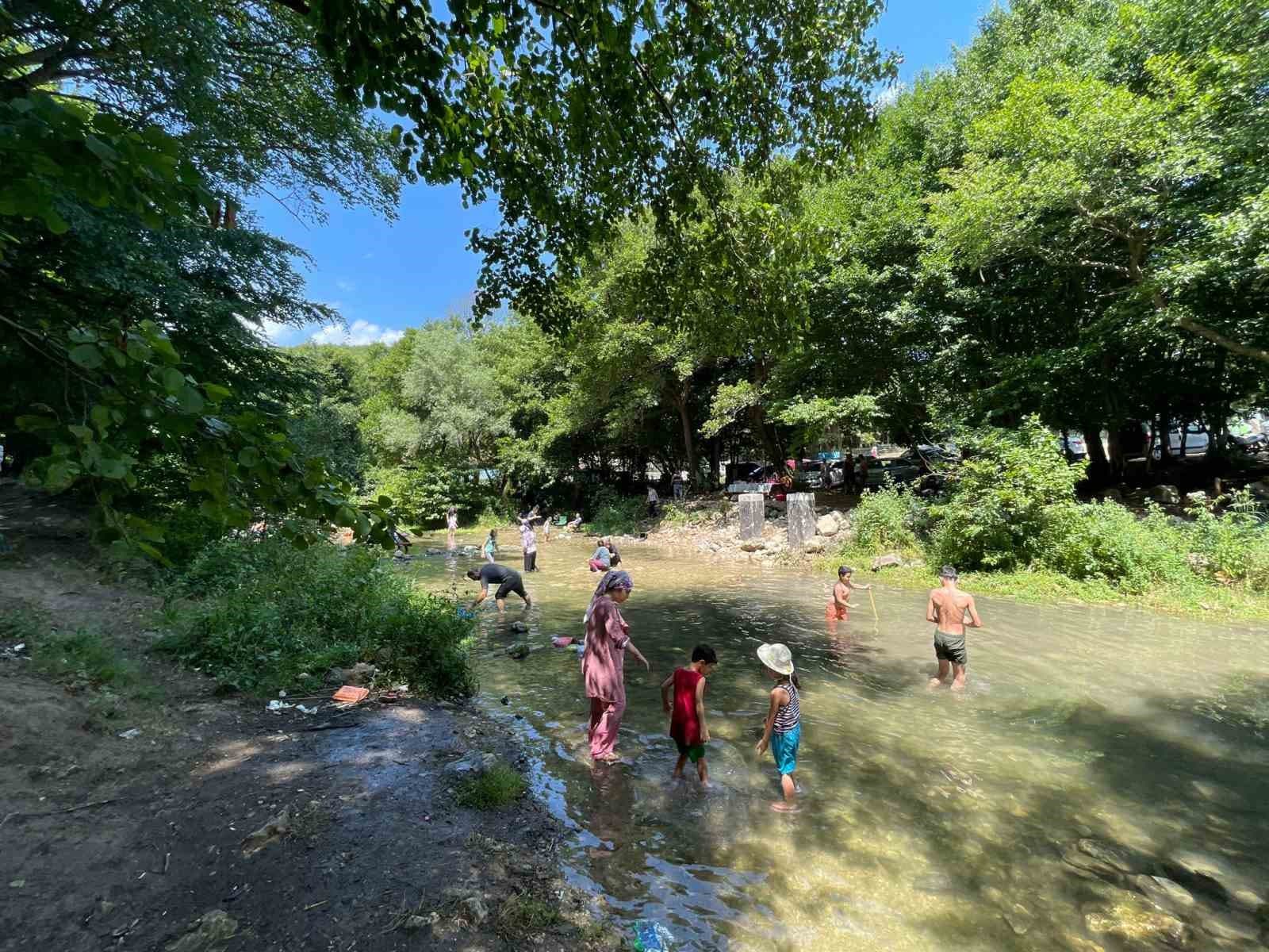 Hafta sonunu fırsat bilen tatilciler Balkaya’da serinledi