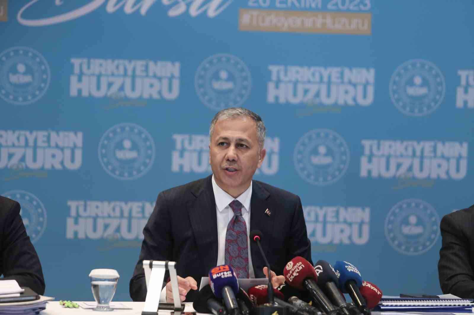 İçişleri Bakanı Yerlikaya, Bursa’nın son 120 günlük operasyon bilançosunu açıkladı