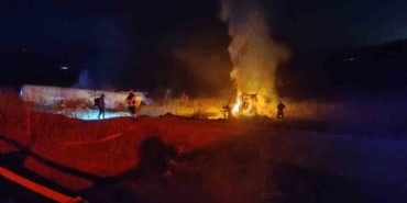 Bursa’da kontrolden çıkarak devrilen azot yüklü tanker patladı: 1 ölü