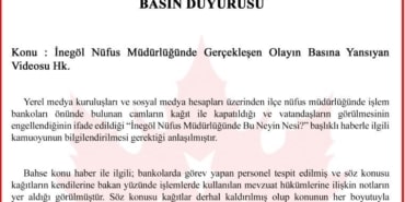 İnegöl Nüfus Müdürlüğü’nde çekilen videoya ilişkin valilikten açıklama