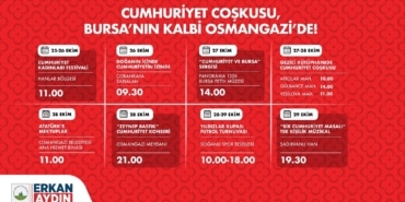 BURSA'NIN KALBİNDE CUMHURİYET COŞKUSU ATACAK OSMANGAZİ'DE CUMHURİYET HEYECANI YÜREKLERİ SARACAK