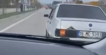 BURSA'DA BİR OTOMOBİL TARTIŞTIĞI SÜRÜCÜNÜN ÖNÜNÜ KESTİ