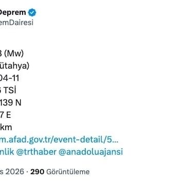 Kütahya merkezli deprem Bursa’da da hissedildi