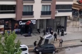 Bursa’da kontrolden çıkan otomobil takla attı