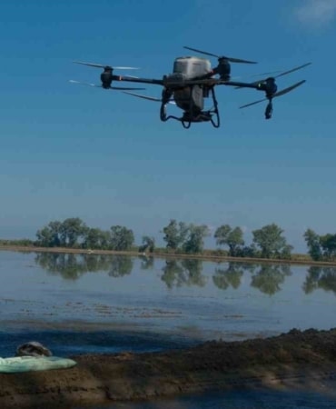 Dron ile çeltik ekimi