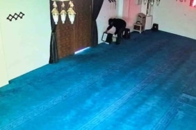 CAMİYE GİRDİ, KALDIRIM TAŞIYLA YARDIM KUTUSUNDAKİ 100 BİN LİRAYI BÖYLE ÇALDI