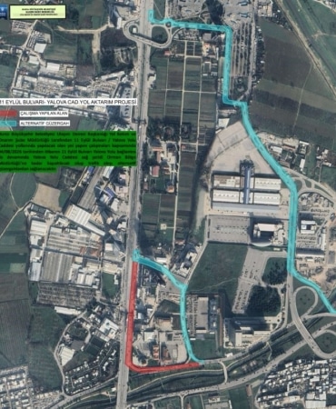 BURSA BÜYÜKŞEHİR BELEDİYESİ ULAŞIM DAİRESİ BAŞKANLIĞI YOL BAKIM VE ONARIM ŞUBE MÜDÜRLÜĞÜ TARAFINDAN 11 EYLÜL BULVARI VE YALOVA YOLU CADDESİ'NDE YAPILACAK YOL ÇALIŞMASI SEBEBİYLE SAĞ ŞERİT TRAFİĞE KAPATILACAKTIR.
