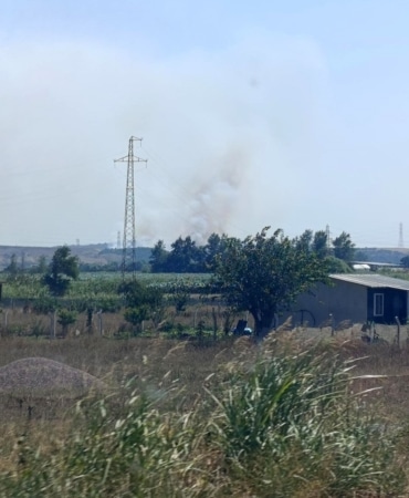 KARACABEY İLÇESİ HAYIRLAR MAHALLESİ’NDE MAKİLİK ALANDA ORMAN YANGINI ÇIKTI