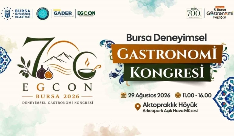 BURSA BÜYÜKŞEHİR BELEDİYESİ, 27-30 AĞUSTOS TARİHLERİNDE GERÇEKLEŞTİRECEĞİ ‘BURSA DENEYİMSEL GASTRONOMİ KONGRESİ' (EGCON) İLE ŞEHRİN ZENGİN MUTFAK MİRASINI AKADEMİ DÜNYASININ GÖRÜŞÜNE AÇIYOR.