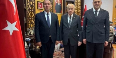 MEHMET EMİN ÖZCANBAZ, MHP GENEL BAŞKANI DEVLET BAHÇELİ VE İL BAŞKANI MUHAMMET TEKİN