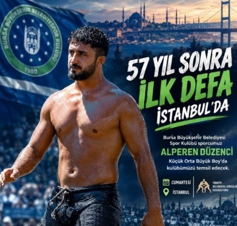 BURSA BÜYÜKŞEHİR BELEDİYESPOR GÜREŞÇİSİ ALPEREN DÜZENCİ, YAĞLI GÜREŞTE 57 YIL SONRA İLK KEZ DÜZENLENECEK OLAN CUMHURBAŞKANLIĞI KUPASI’NDA BURSA’YI TEMSİL EDECEK.
