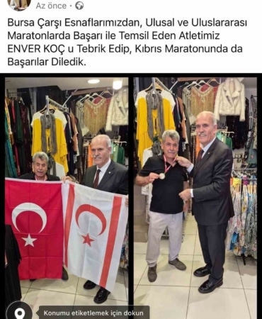 RECEP ALTEPE, ULUSAL VE ULUSLARARASI MARATONLARDA BURSA’YI BAŞARIYLA TEMSİL EDEN ATLET VE ÇARŞI ESNAFI ENVER KOÇ’U ZİYARET EDEREK KIBRIS MARATONU ÖNCESİNDE BAŞARILAR DİLEDİ.