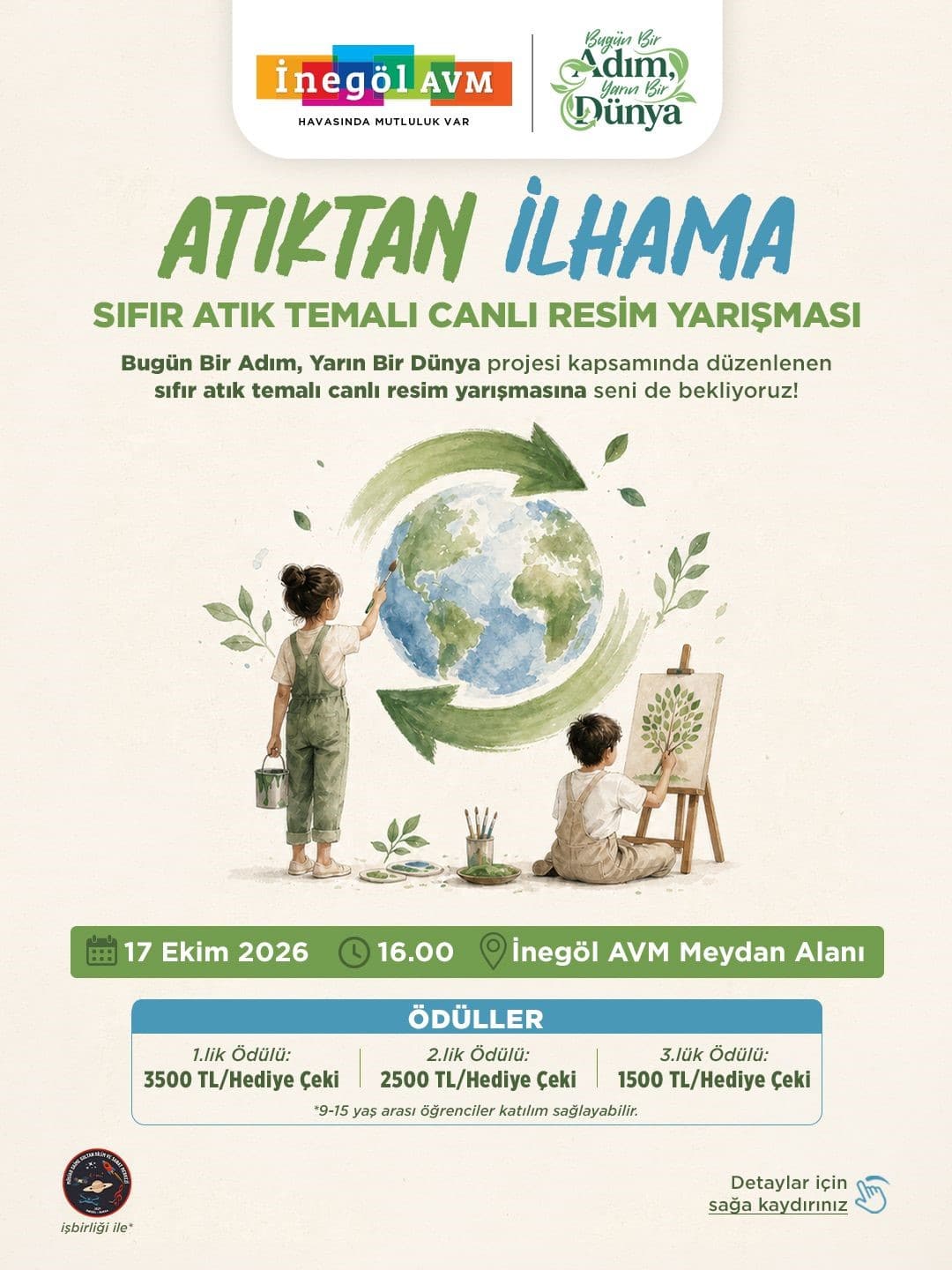 İNEGÖL AVM, ‘BUGÜN BİR ADIM, YARIN BİR DÜNYA’ PROJESİYLE SIFIR ATIK BİLİNCİNİ GÜNLÜK YAŞAMIN BİR PARÇASI HALİNE GETİRMEYİ HEDEFLİYOR.