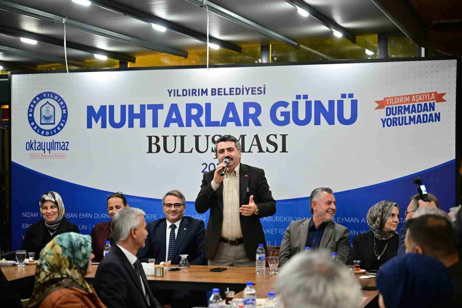 YILDIRIM BELEDİYE BAŞKANI OKTAY YILMAZ, 19 EKİM ‘MUHTARLAR GÜNÜ’ DOLAYISIYLA İLÇEDEKİ MAHALLE MUHTARLARI İLE BİR ARAYA GELDİ.